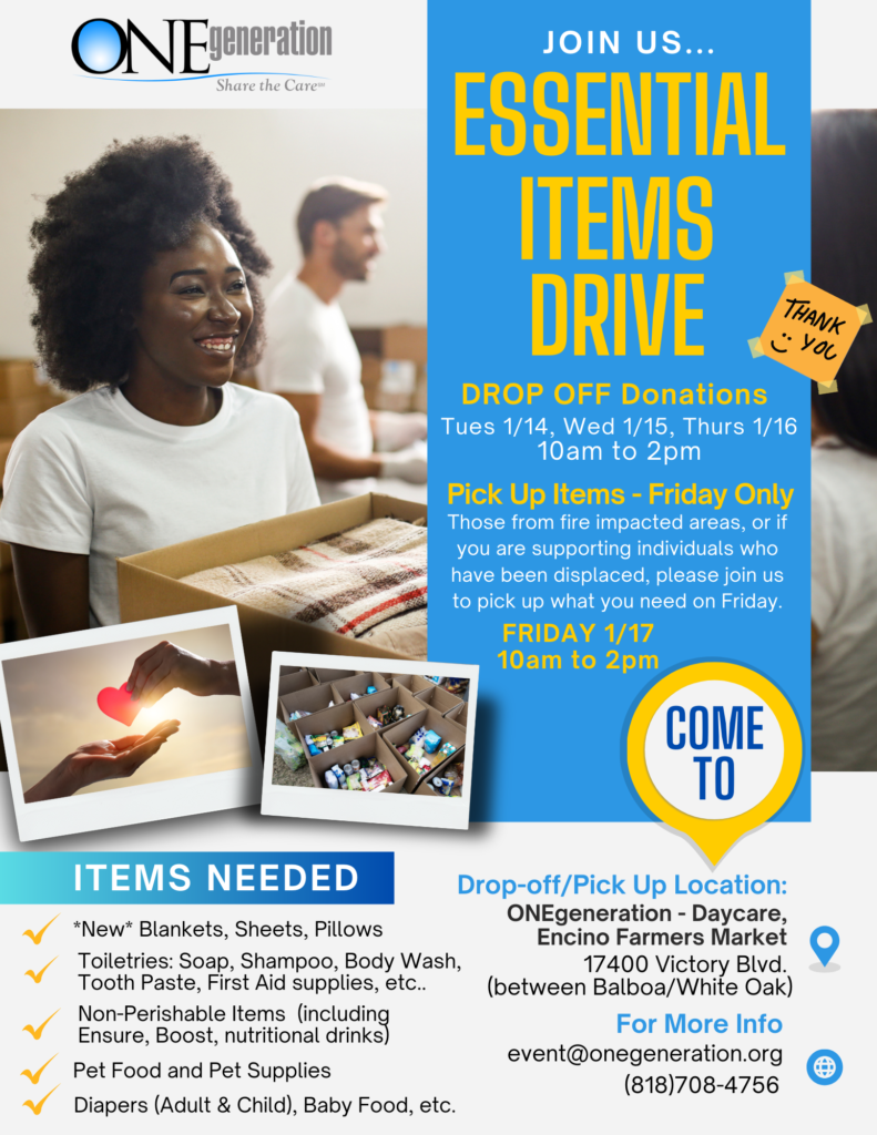 ONEgeneration Essential Items Drive